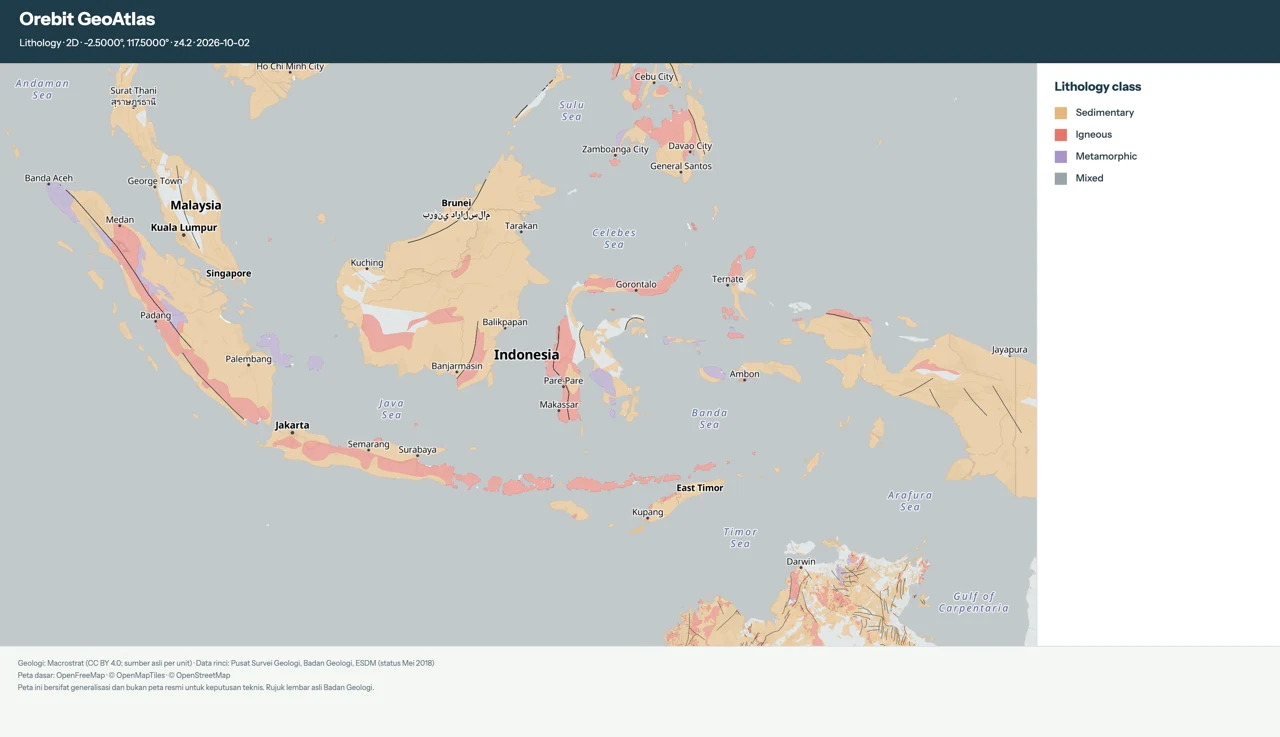 GeoAtlas lithology map of Indonesia